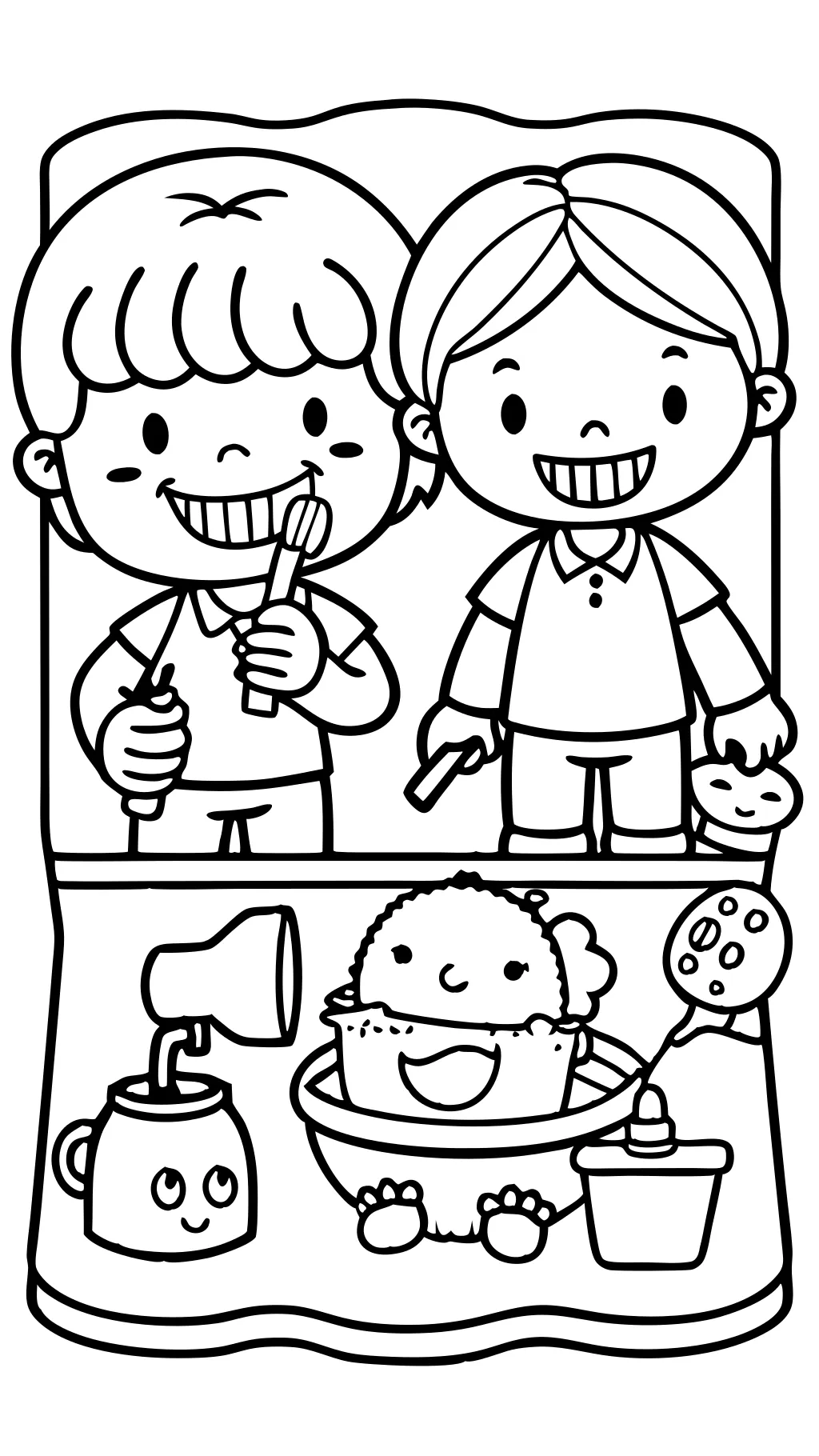 coloring pages brushing teeth